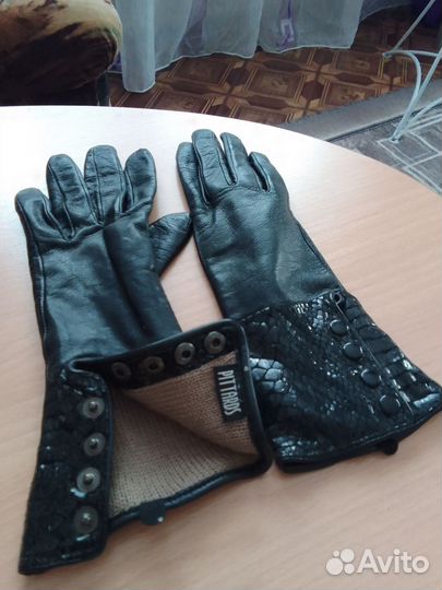 Перчатки женские кожаные