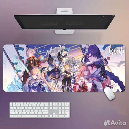 Игровой коврик для мыши, клавиатуры Genshin Impact