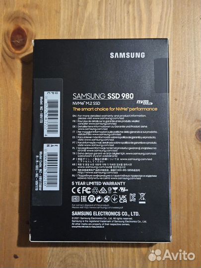 Ssd диск Samsung 980 (1tb) nvme m.2