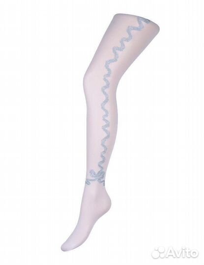 Колготки белые vladimir с люрексом 30den S/M