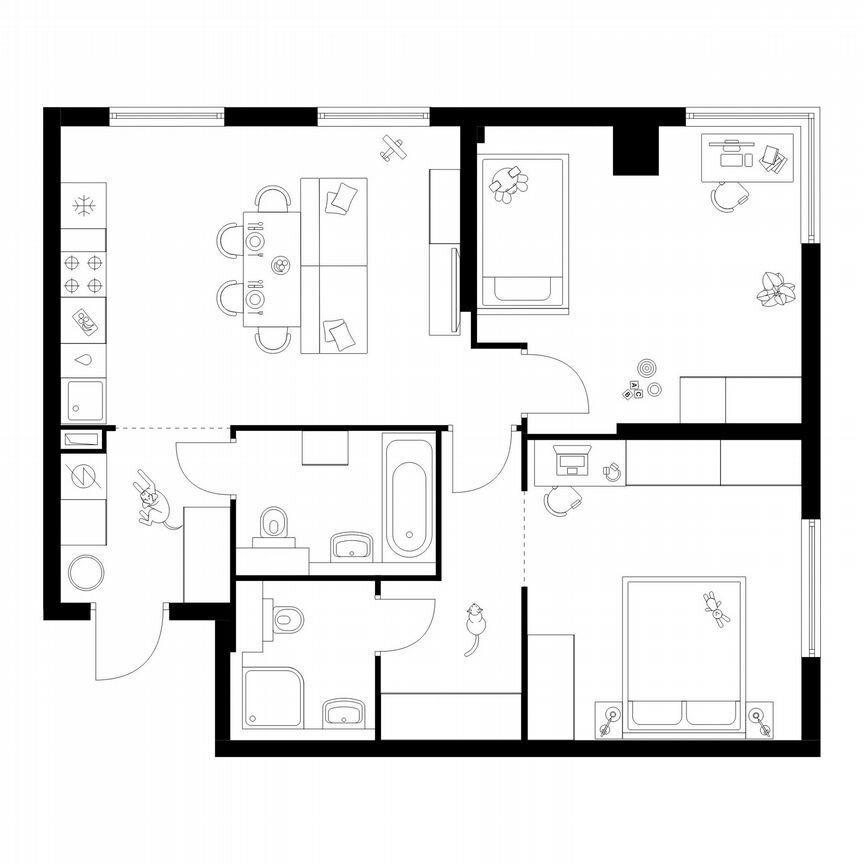 2-к. квартира, 70 м², 24/32 эт.