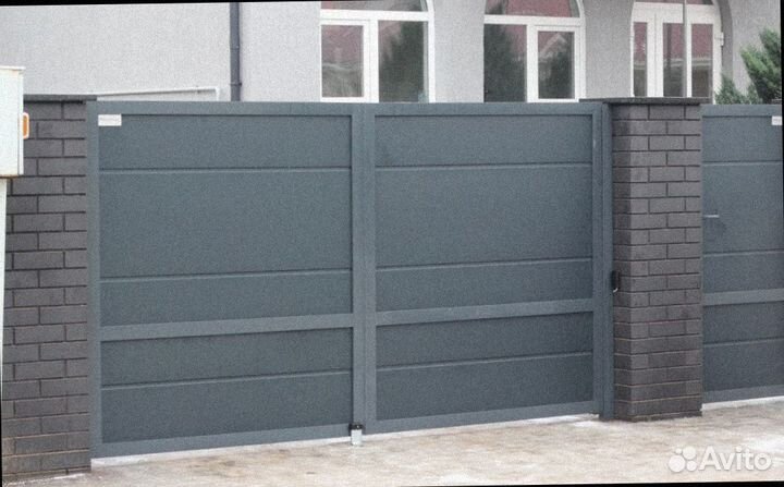 Ворота с калиткой распашные