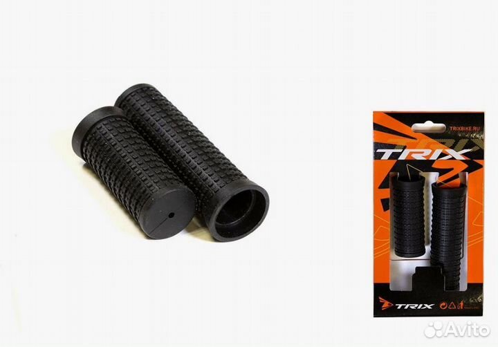 Грипсы trix, для ревошифта, резиновые, 100мм+70мм, черные (100)