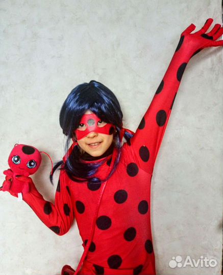 Новый Костюм Леди баг 108-122 см с париком