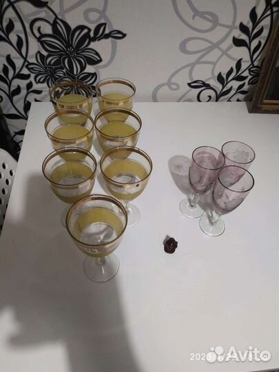 Бокал СССР цитриновое и марганцевое стекл