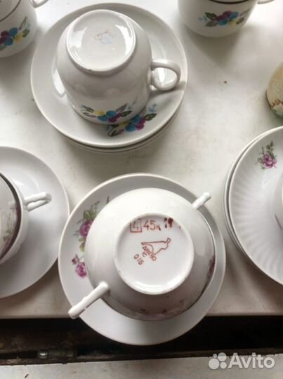 Чайные пары с блюдцами СССР