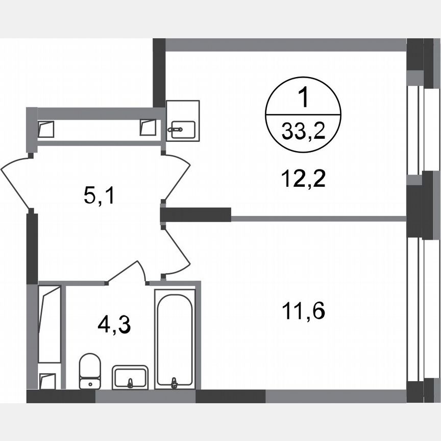 1-к. квартира, 33,2 м², 20/20 эт.