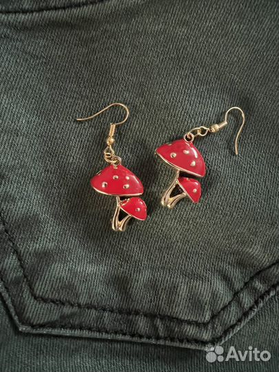 Серьги грибы мухоморчики