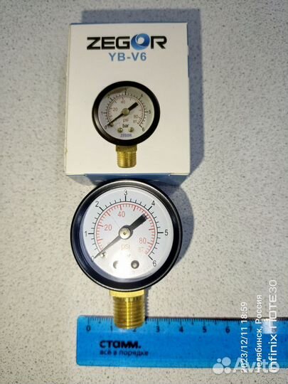 Манометр радиальный до 6 бар YB-V6 zegor