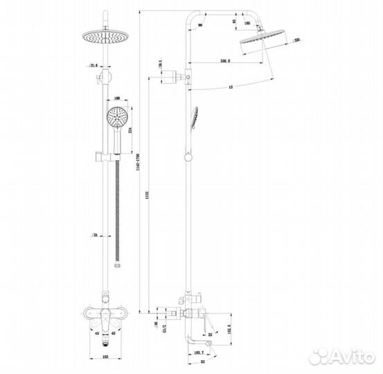 Смеситель для ванны Olive's Barros 22511-1BR