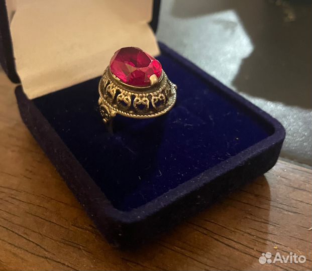 Кольцо серебро 875 СССР со звездой