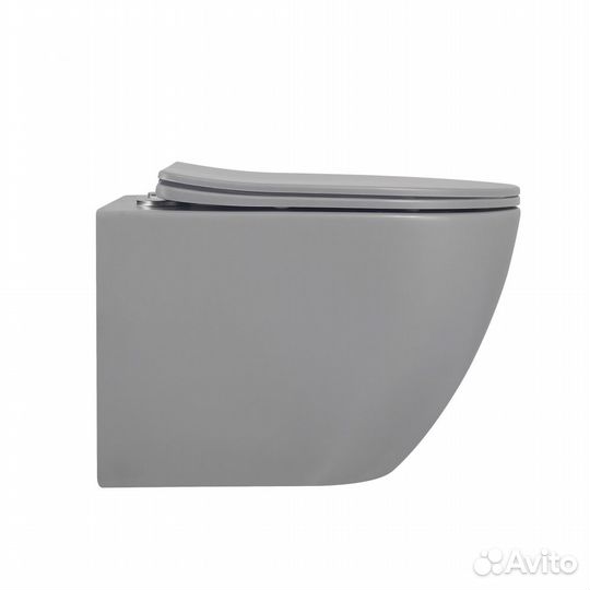 Унитаз Bequem подвесной серый матовый, безободковый