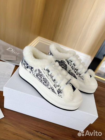 Сникеры с мехом Christian Dior CD бч