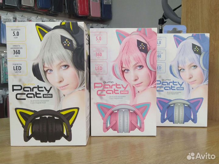 Беспроводные наушники с кошачьими ушками