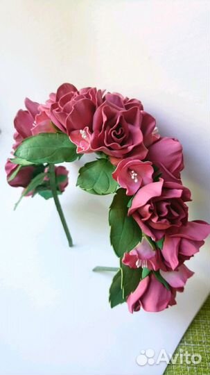 Ободок с цветами handmade из фоамирана