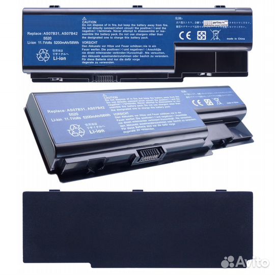Аккумулятор для Acer AS07B31 11.1V 5200mAh 58Wh