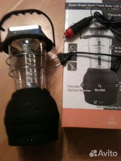 Кемпинговый фонарь с динамо на солнечной батарее
