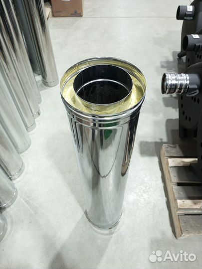 Труба для дымохода сэндвич, нержавейка 150х210