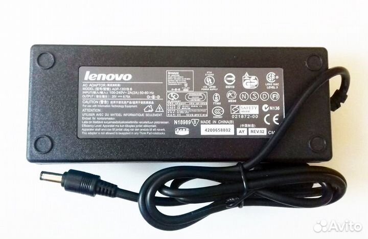 Блок питания Lenovo 20v 6.75a 135w 5.5x2.5mm