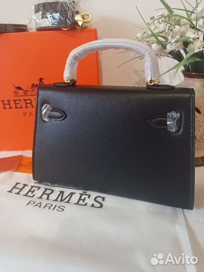 Сумка женская маленькая черная Hermes