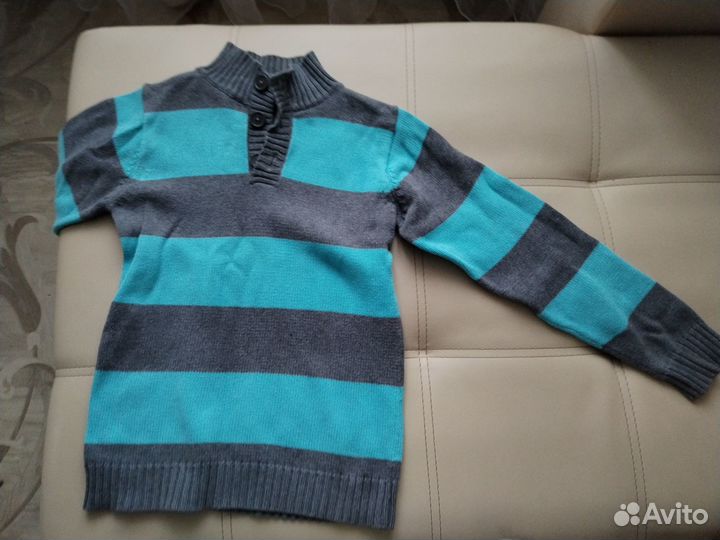Джемпер для мальчика 140см, хлопок, зима-осень