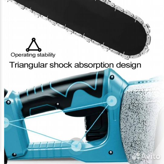 Пила цепная, 2 АКБ Makita 18V, шина 16
