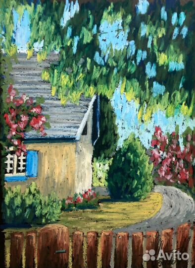 Картины масляная пастель ручная работа