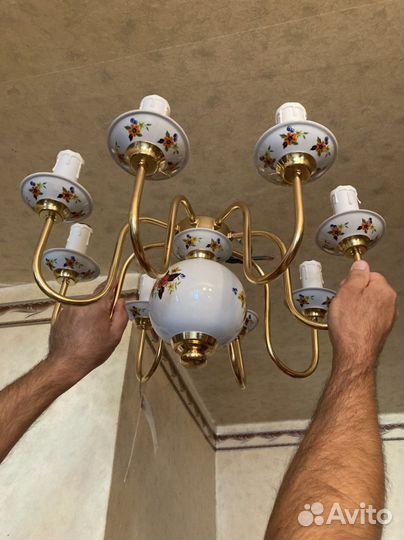 Антикварная люстра производства Польша