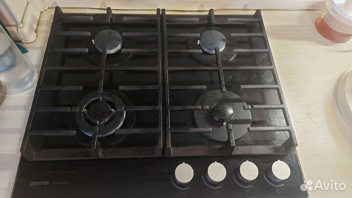 Газовая варочная панель 4 конфорки стекло