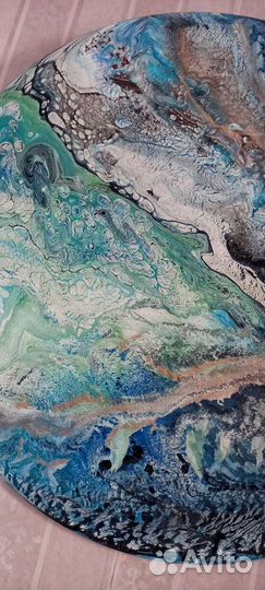 Картина интерьерная в технике Флюид Арт