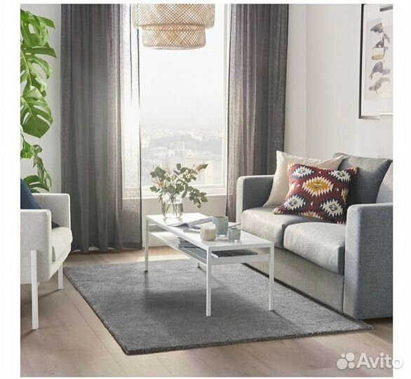 Ковёр 1.95х1.33 м IKEA stoense новый серый