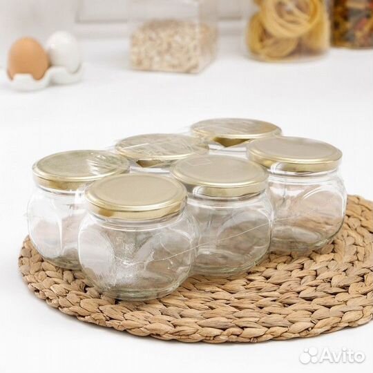 Набор банок стеклянных с крышкой «Квадро», 6 шт, 3