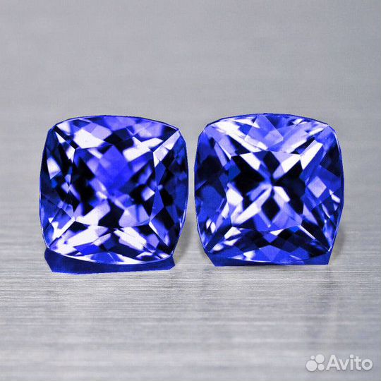 Танзанит натуральный 0,57Ct 1к-кт 4х4мм VVS Cushio