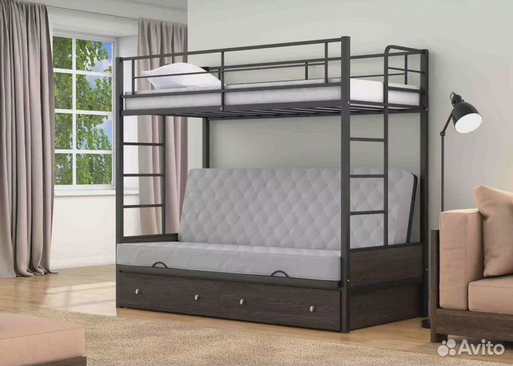 Двухъярусная кровать-диван Дакар 1 (с ящиком)