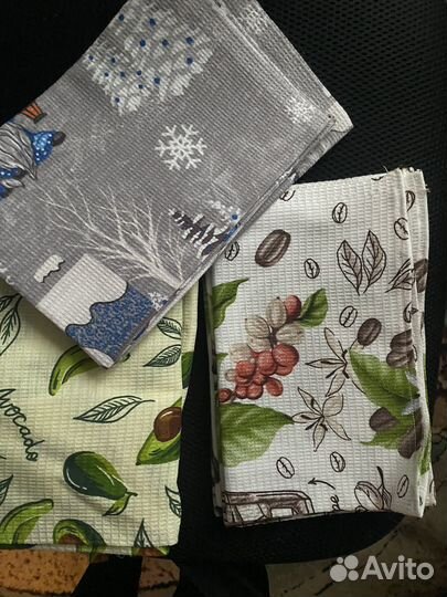 Кухонные вафельные полотенца новогодние новые