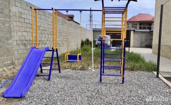 Уличный спортивный комплекс качеля и канат