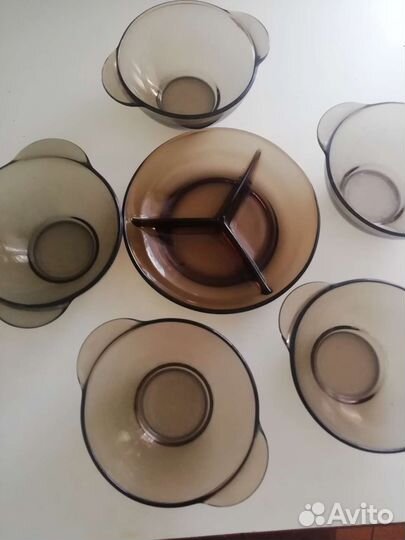 Набор посуды из цветного стекла СССР