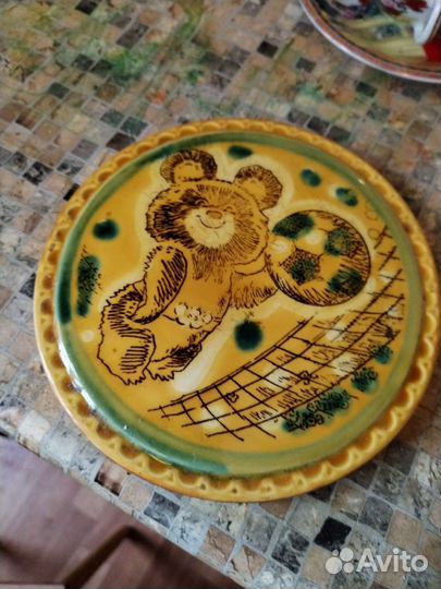 Настенная тарелка панно Олимпийский Мишка СССР