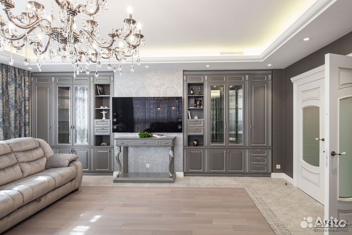 Шкаф на заказ, Береза, цвет по RAL, патина белая