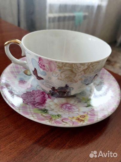 Чашка с блюдцем фарфор