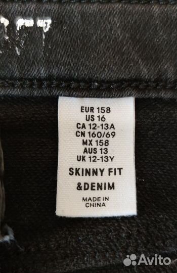 Джинсы д/девочки H&M, р. EUR158/Kiabi 138-143 см