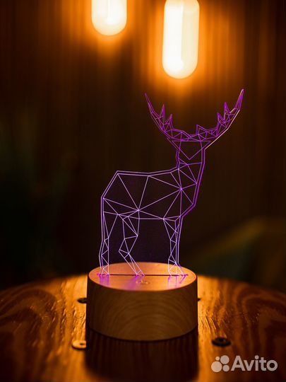 Светильник Олень с эффектом 3D
