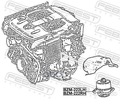 Подушка двигателя правая (гидравлическая) BZM22