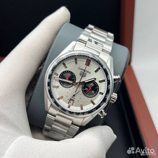 Tag Heuer Carrera steel white часы