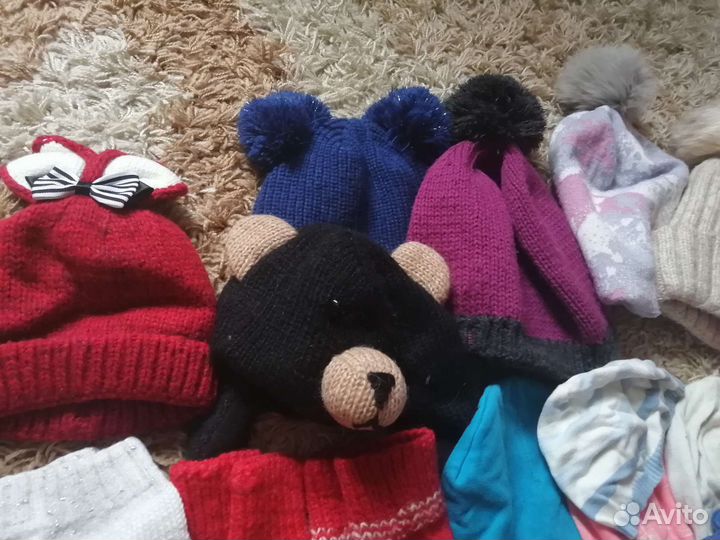 Шапки пакетом для девочки 35шт