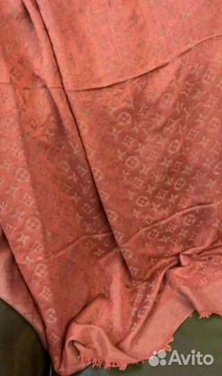 Теплый платок шаль louis vuitton шерсть шелк
