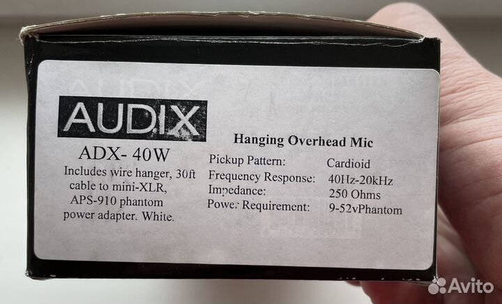 Микрофон конденсаторные audix ADX-40-hc, ADX-40-W