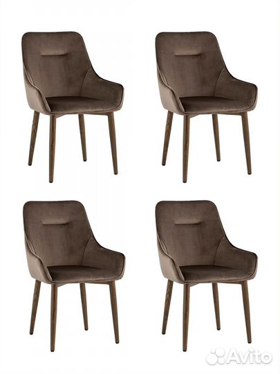 Стул Диана велюр коричневый 4 шт