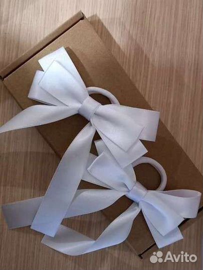 Банты ручной работы на резинке (пара)