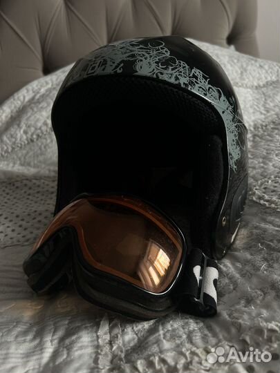 Горнолыжный шлем подростковый 57/58 очки